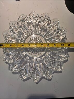 Vintage Glass 11.5” Flower Platter